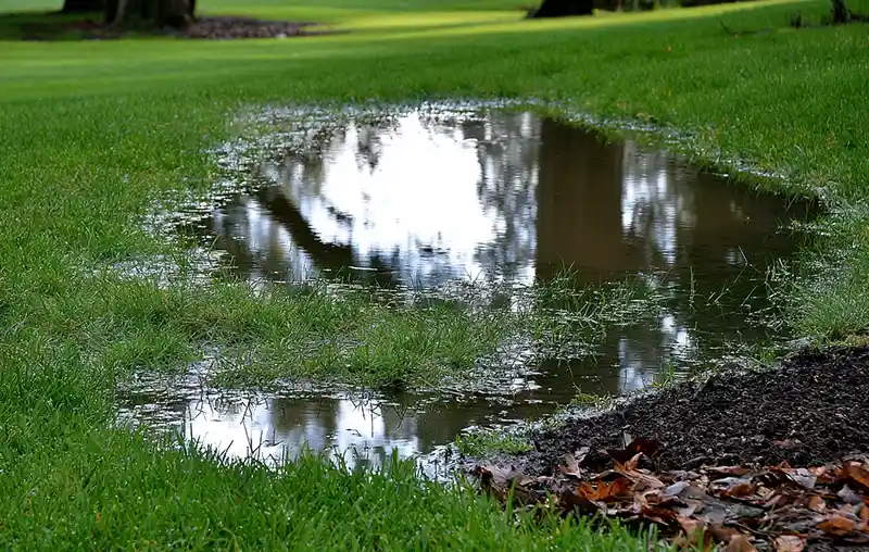 Water leak or flooding in the garden of a second home